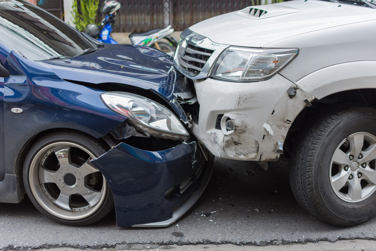 car accident on the road