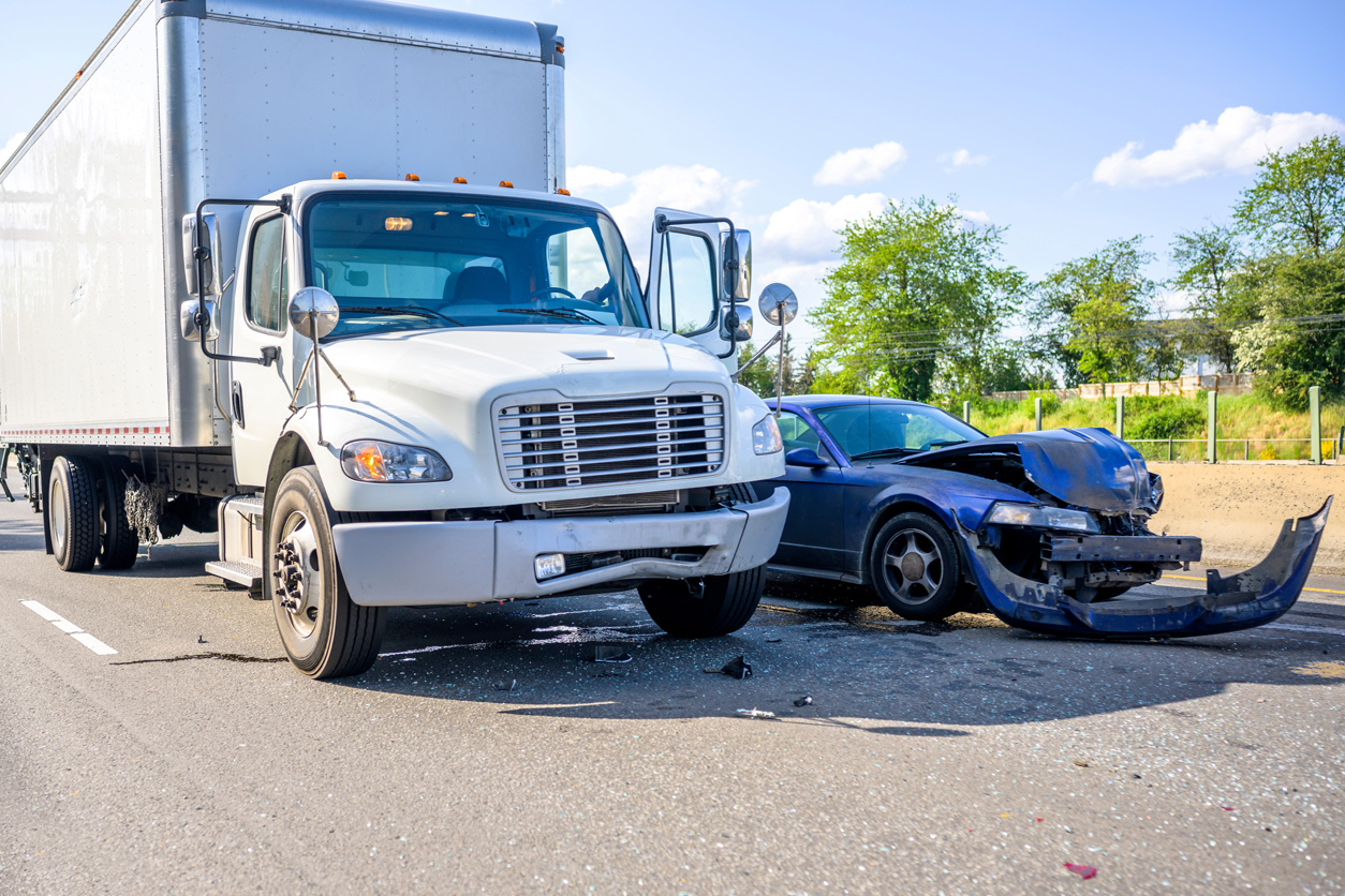 collision between a truck and a car