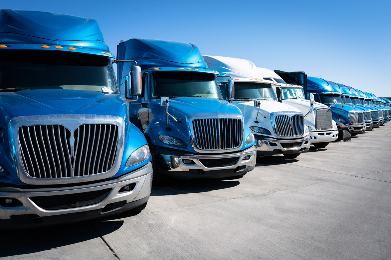 semi trucks parked