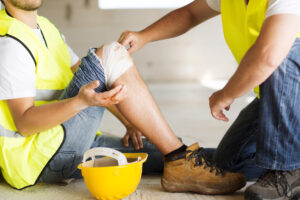 Construction worker has an accident while working on new house